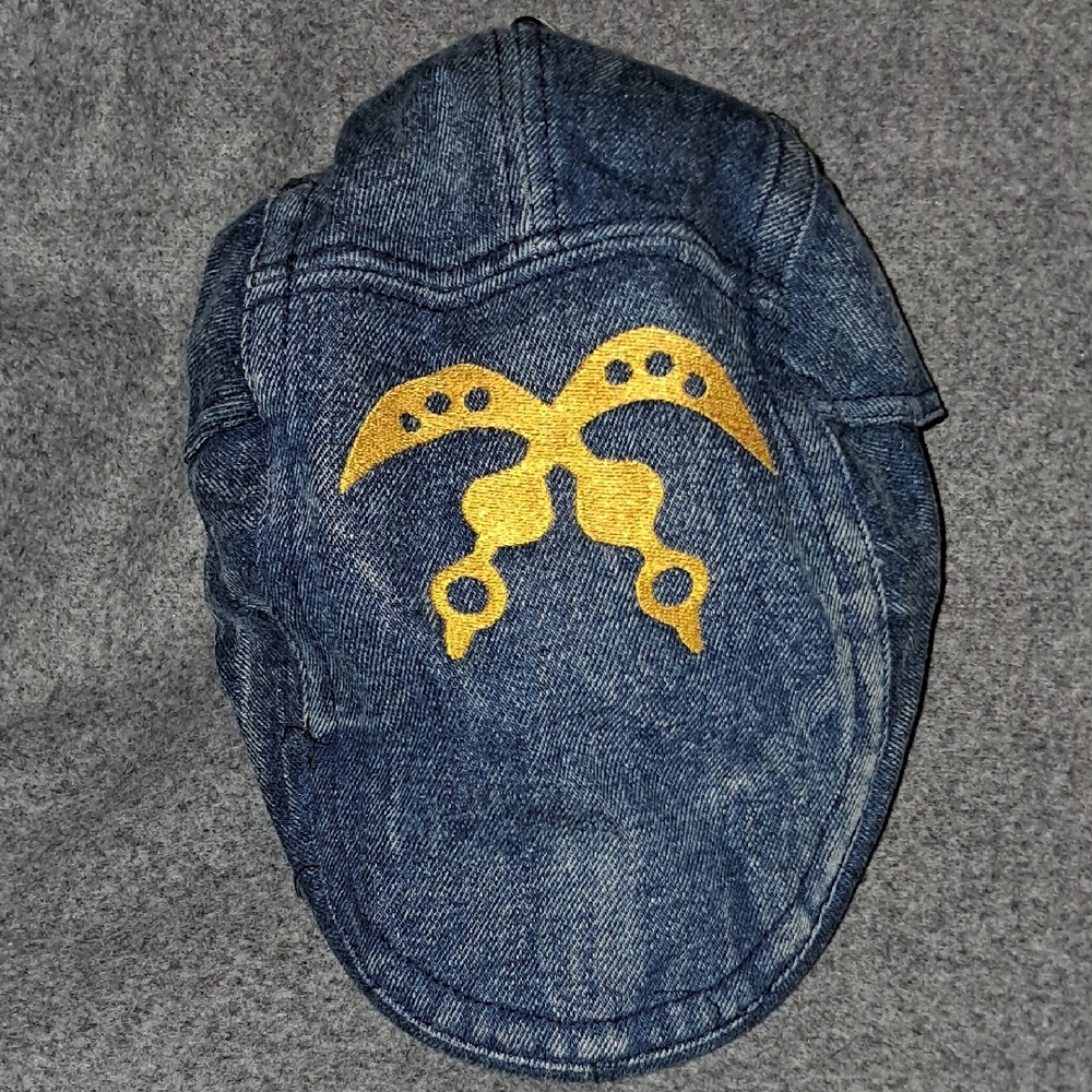 Hana Stylish Denim Cap with Gold Accent